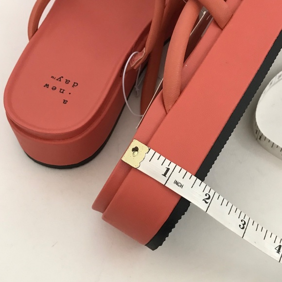 A NEW DAY Platform Heel Sandals Dory Strappy Sandals Orange Women’s Size 7 - Picture 12 of 16
